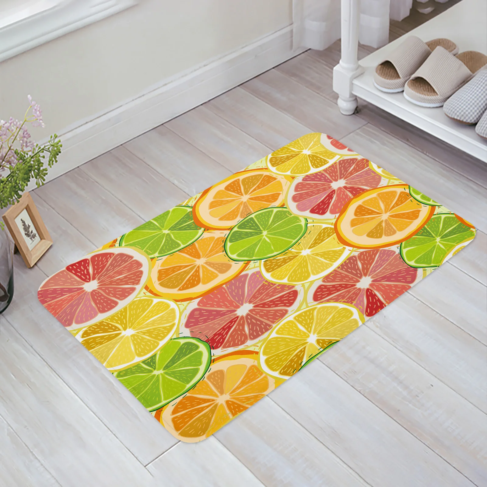 Watercolor Lemon Fruit Kitchen Floor Mat Living Room Decor Carpet Home Hallway Entrance Doormat Balcony Door Anti Slip Rug