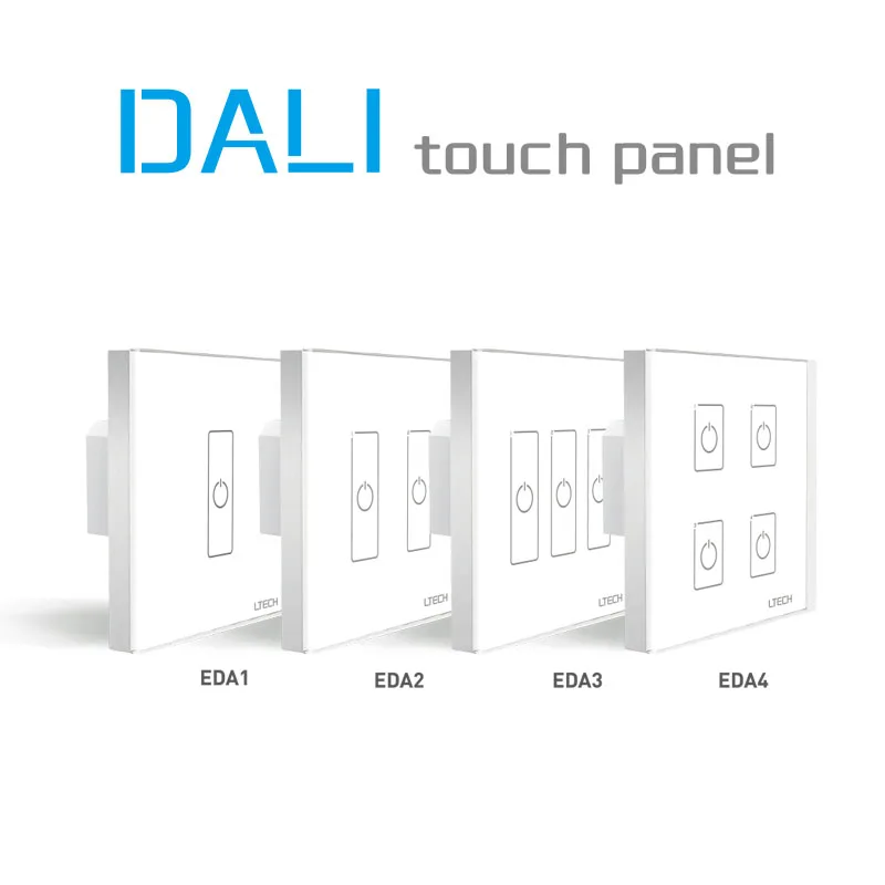 DALI Touch Screen del Pannello di 86 Interruttore a parete in stile DIM CT RGB RGBW Controller Bus di alimentazione; DALI Doppio Gruppo Interruttore