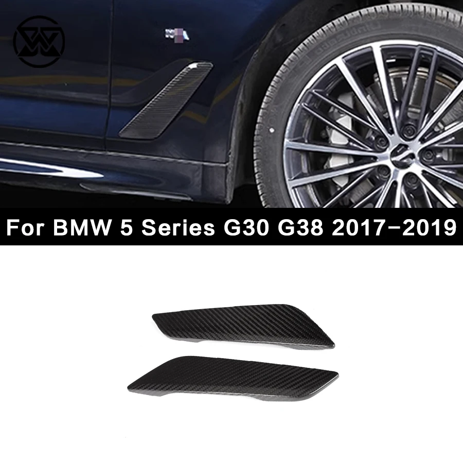

Carbon Fiber Side Fenders Splitter Air Vent Trim Canards Spoilers Covers For BMW 5 Series G30 G38 2017-2019 Pre-LCI M Sport