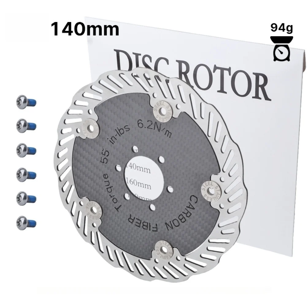 

Six bolt center lock bike disc brake made of carbon fiber for road and mountain bikes combining lightweight and durability