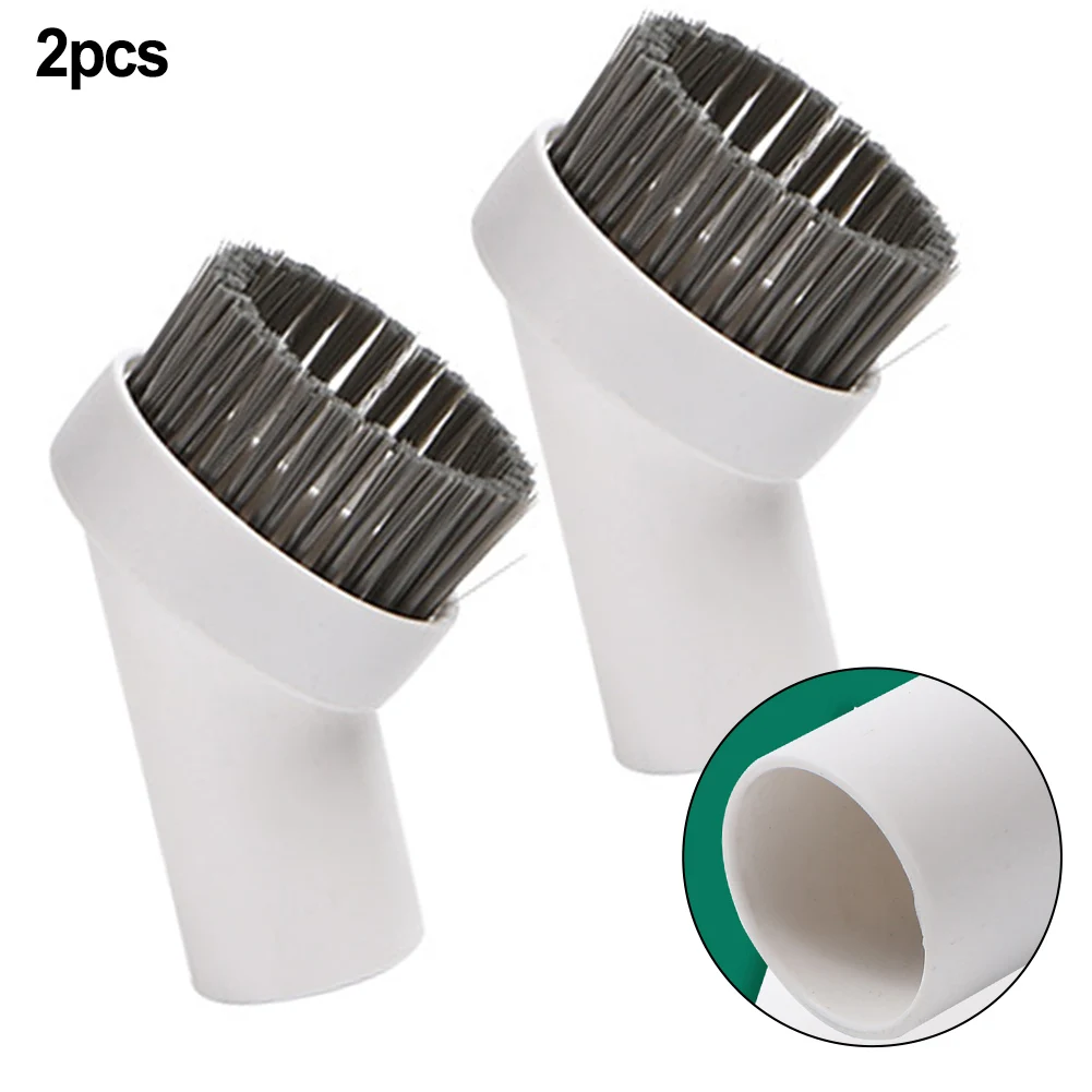 2 Pack Vacuum Dusting Brushes Round Design With Soft Natural Bristles 32mm 1.25 Inch Fit For Most Household Vacuum Cleaners