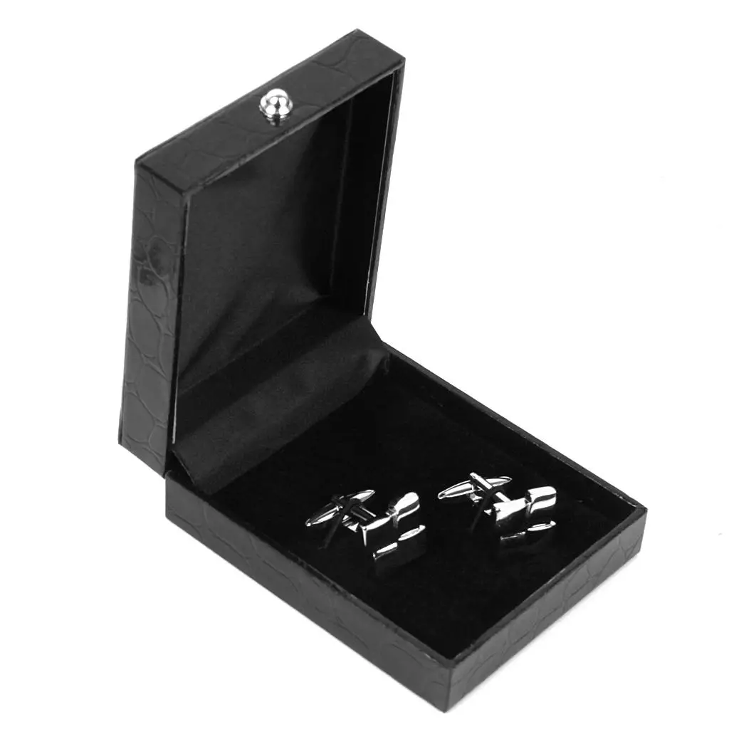 

Accessory Box Velvet Jewelry Storage Cufflinks Display Case Faux Skin Leather for Men’s Dresser