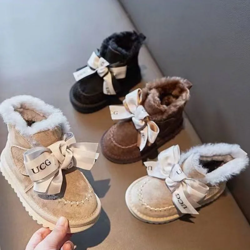 2024 New Arrival Children\'s Snow Boots Classic Thickened Fluff Kids Winter Boots Baby Girls Comfortable Warm Ankle Boots