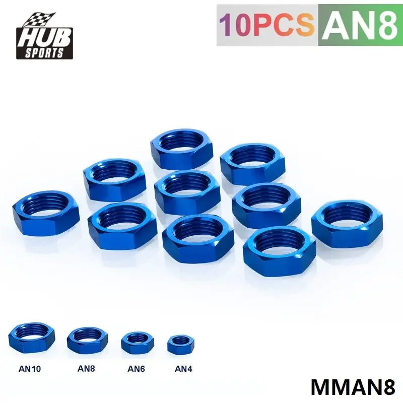 8AN AN8 AN-8  BULKHEAD RED ALUMINUM ANODIZED NUT SEALING LOCKING FITTING ADAPTER HU-MMAN8