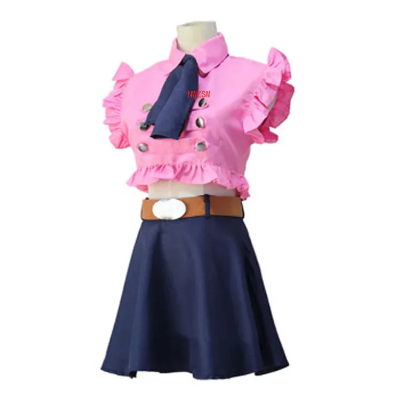 qq38 إليزابيث ليونز كوسبلاي الخطايا السبع المميتة ناناتسو نو تايزاي أنيمي بلايز تنورة حزام الزي زي