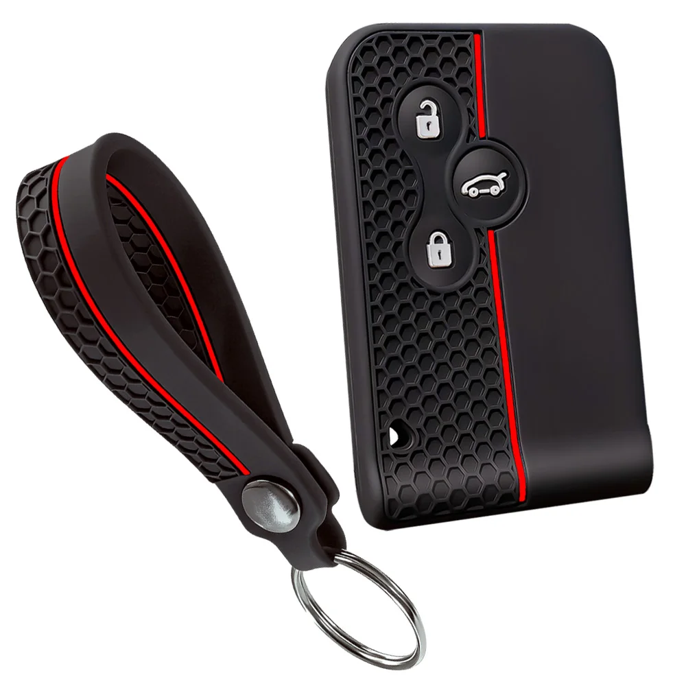 New Silicone Car Remote Key Case Cap Cover Shell Keychian Fob Holder for Renault Scenic Clio Logan Megane 2 3 Koleos Accessories