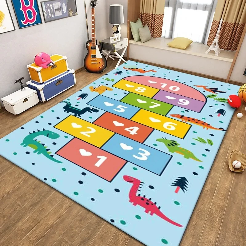 Children\'s Hopscotch Boy Girl Cartoon Game Carpet Living Room Baby Cilming Non-slip Indoor Mat Home Decoration Floor Rug