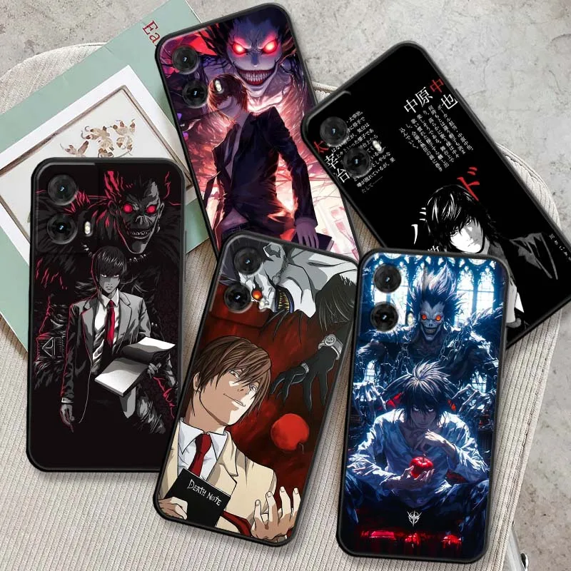 

D-Deaths N-Notes Anime Phone Case For Motorola G85 Edge 50 G24 G35 G14 G04 40 G72 G34 G G54 G13 G32 5G Black