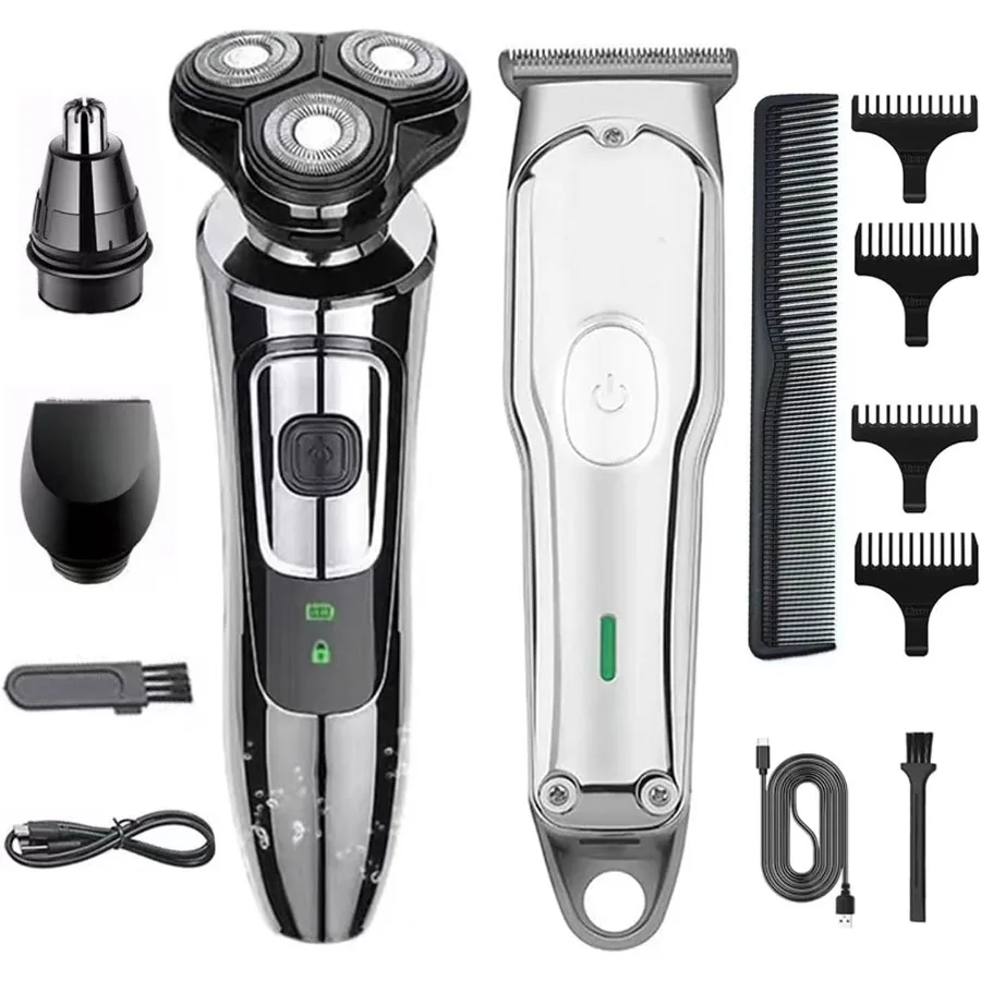 

Мужской набор для ухода за волосами, профессиональные беспроводные машинки для стрижки волос и электробритвы с триммером для носа, триммер для бакенбардов, подарки для мужчин