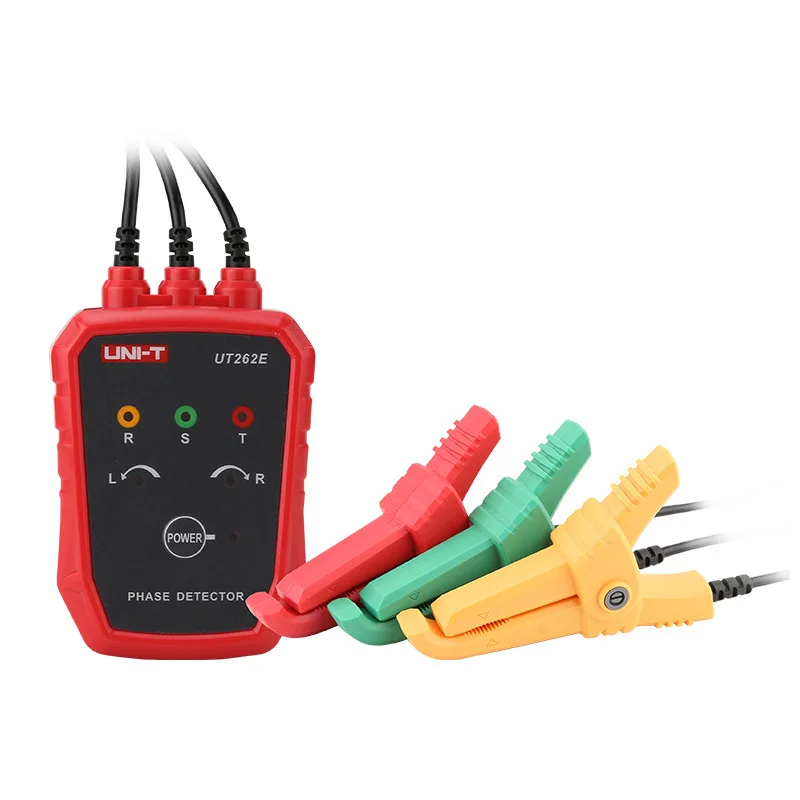 

Non-Contact Three Phase Detector UT262E Rotation Tester Phase Sequencer Breaker Finder 70V-1000V AC LED Buzzer Indication