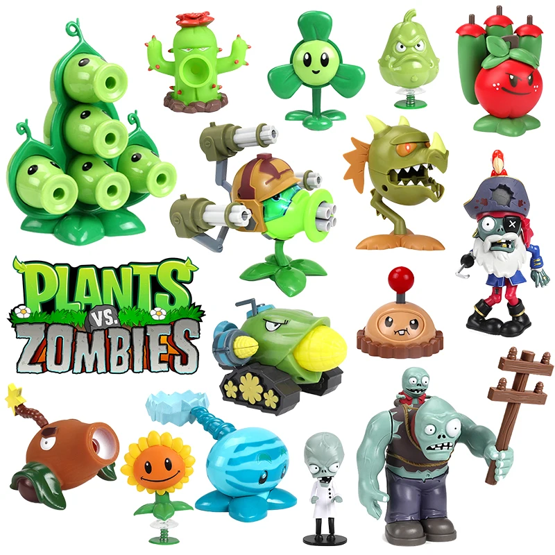 PLANTS VS ZOMBIES PVZ Toys Action Figure Pea Shooter Alliance Bullet Ejection Attack Zombie Anime Action Figure Plant Zombie Kid