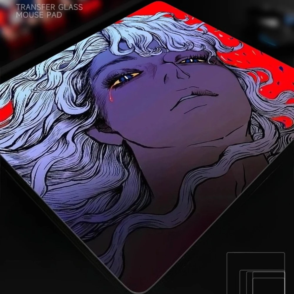 

Griffith Guts Mouse Pad Photovoltaic Glass Anime Pattern Custom E-sports Mouse Pad FPS Gaming Computer Mouse Mat Laptop Deskmat