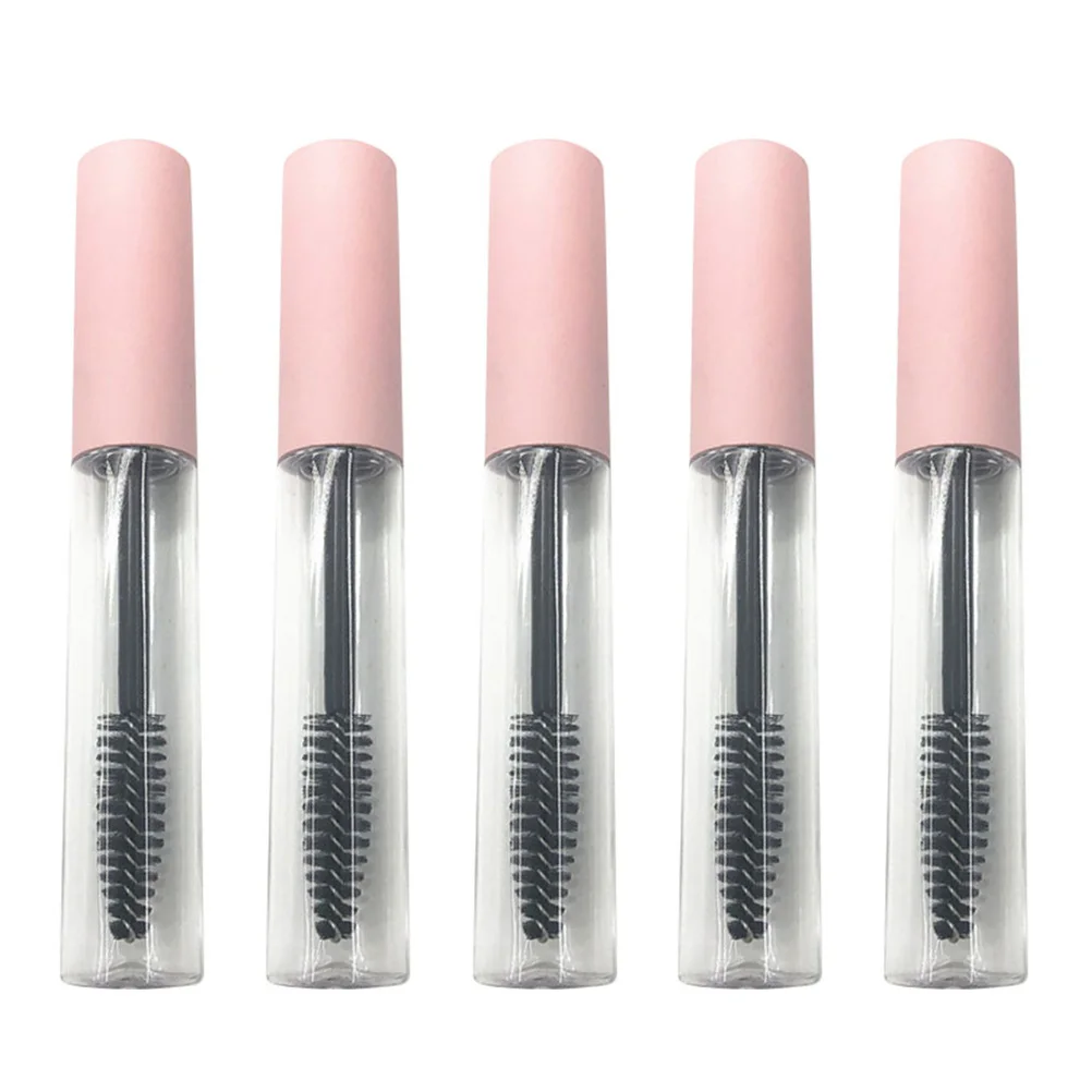 5ชิ้นรีฟิลหลอดมาสคาร่าที่ว่างเปล่าขนตาครีมภาชนะแต่งหน้าตู้สําหรับเครื่องสําอางเหลว