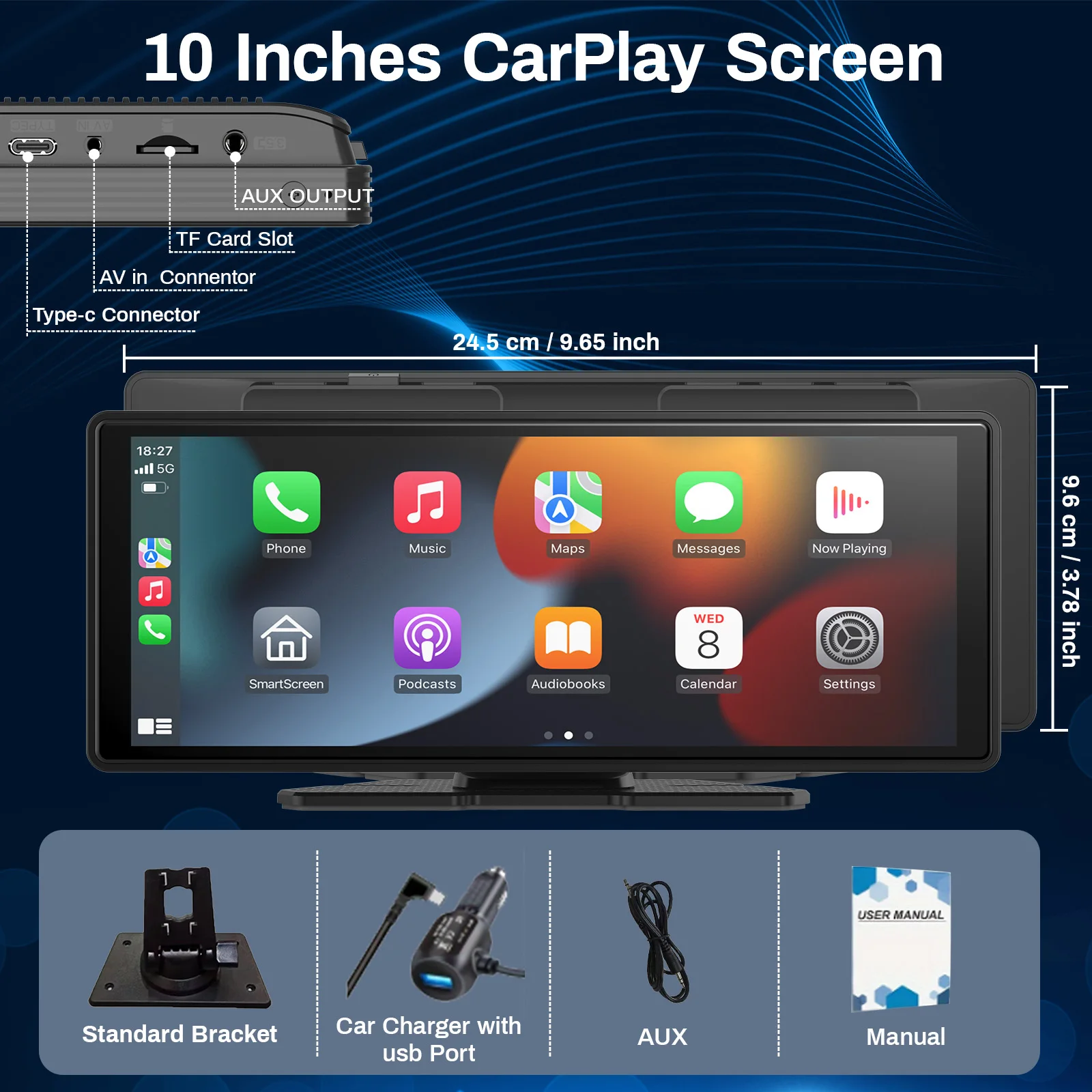 Universal Portable Carplay for Car Screen, Car Radio Multimedia WIFI Video Player Wireless Carplay Screen for Apple Or Android image 6