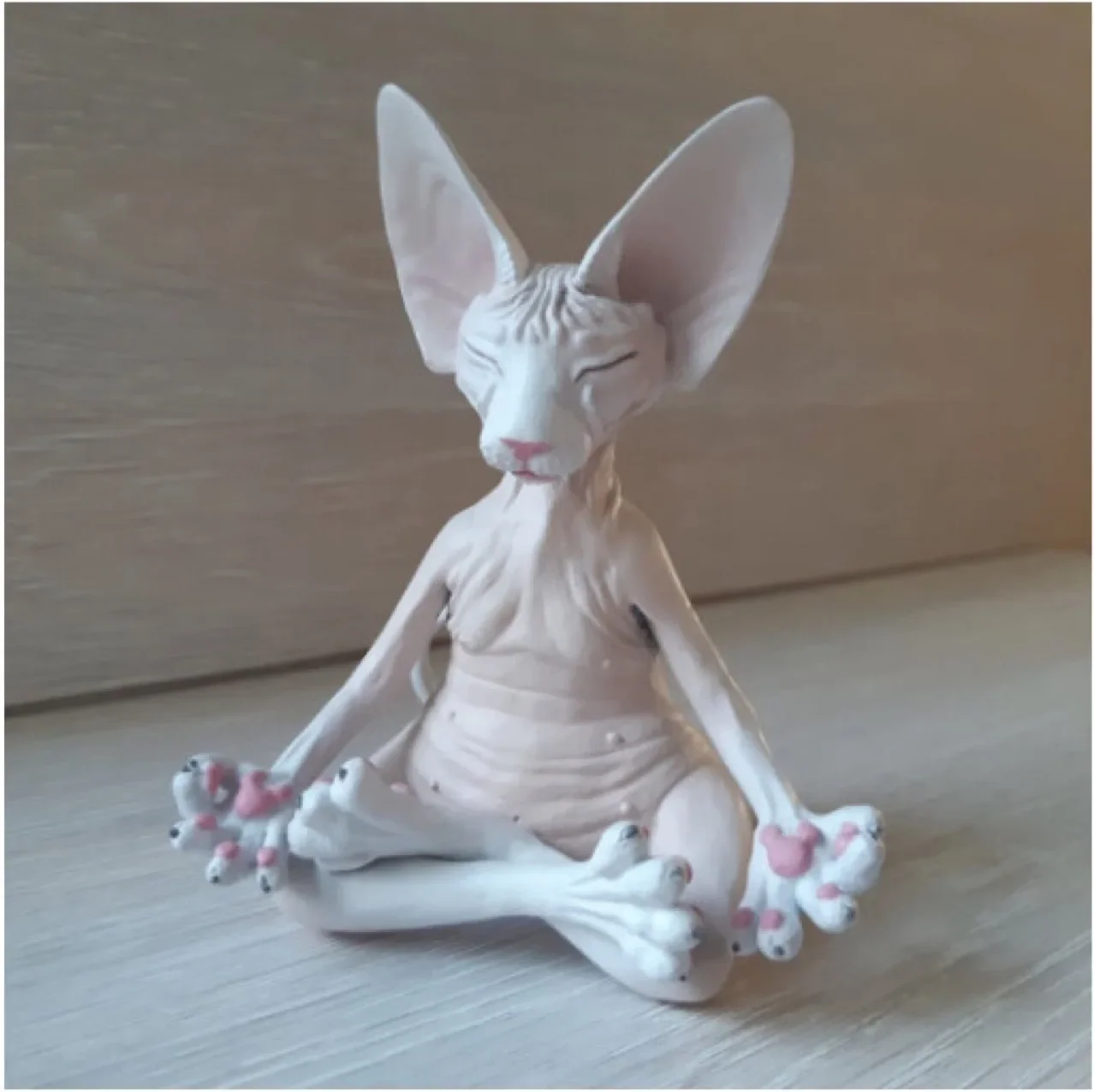 8cm Cat Meditate Statue Collectible Figurines Miniature Decor Sphynx Desktop Decoration Animal Model Figure 3D Home Decor Sphinx