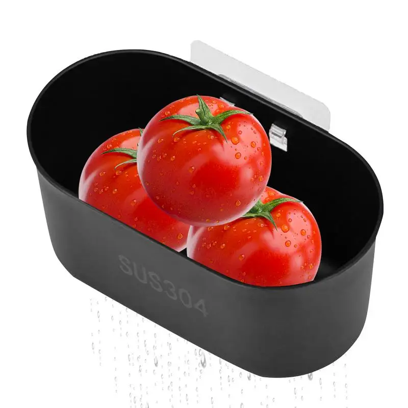 Sink Colander Metal Corner Sink Strainer Colander Kitchen Sink Accessories No Drilling Hangable Sink Strainer Colander Drain