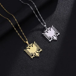 Fashion Albania Eagle Pendant Necklaces Stainless Steel Gold Color Party Birthday Wedding Jewelry Ethnic Gifts for Women Girls