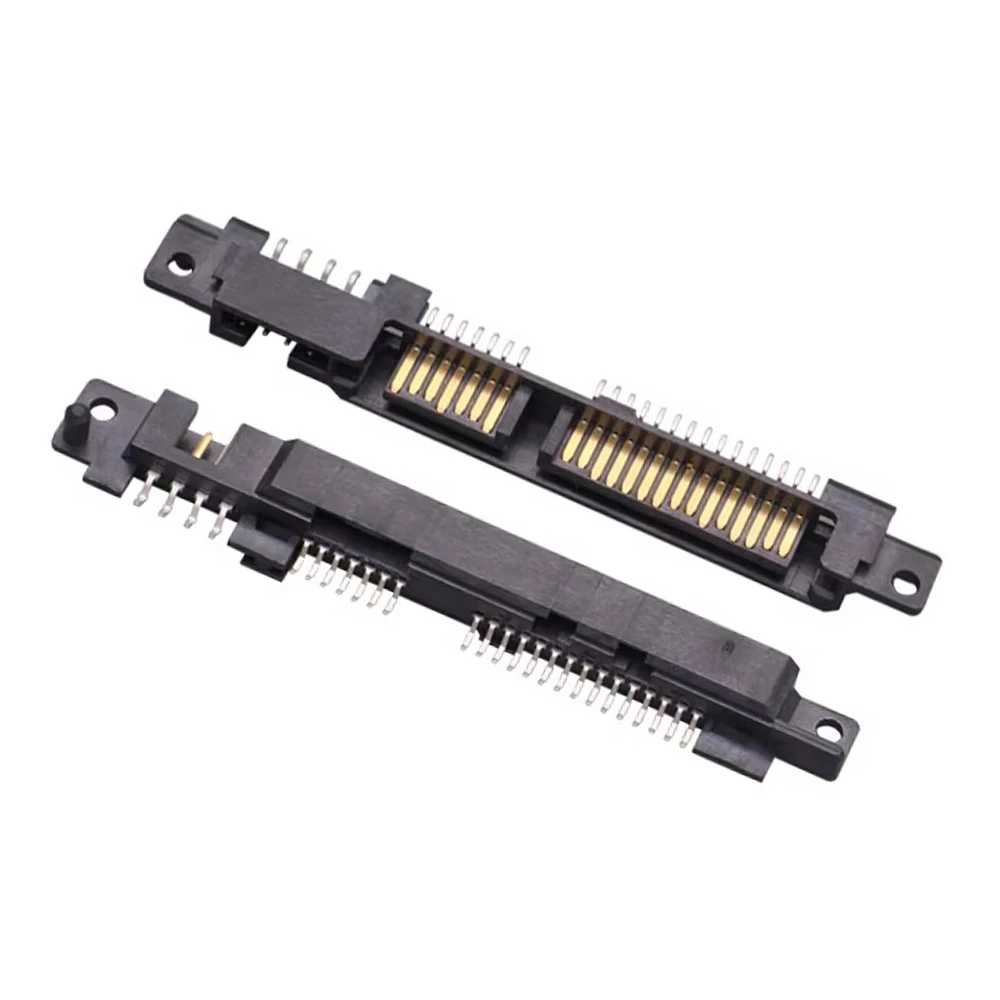 1-10 pcs New DIY SATA Interface Socket SSD Solid State Drive Socket 4P+7P+15P 26Pin Male Connector Hard Disk Socket Screw Hole