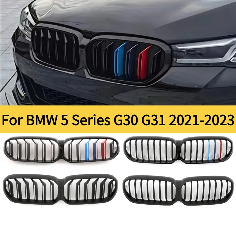 For 5 Series G30 G31 M5 F90 2021-2023 BMW Inlet Mesh Front Bumper Grille Kidney Grill Grid Tuning Accessories 525i 530i 540i