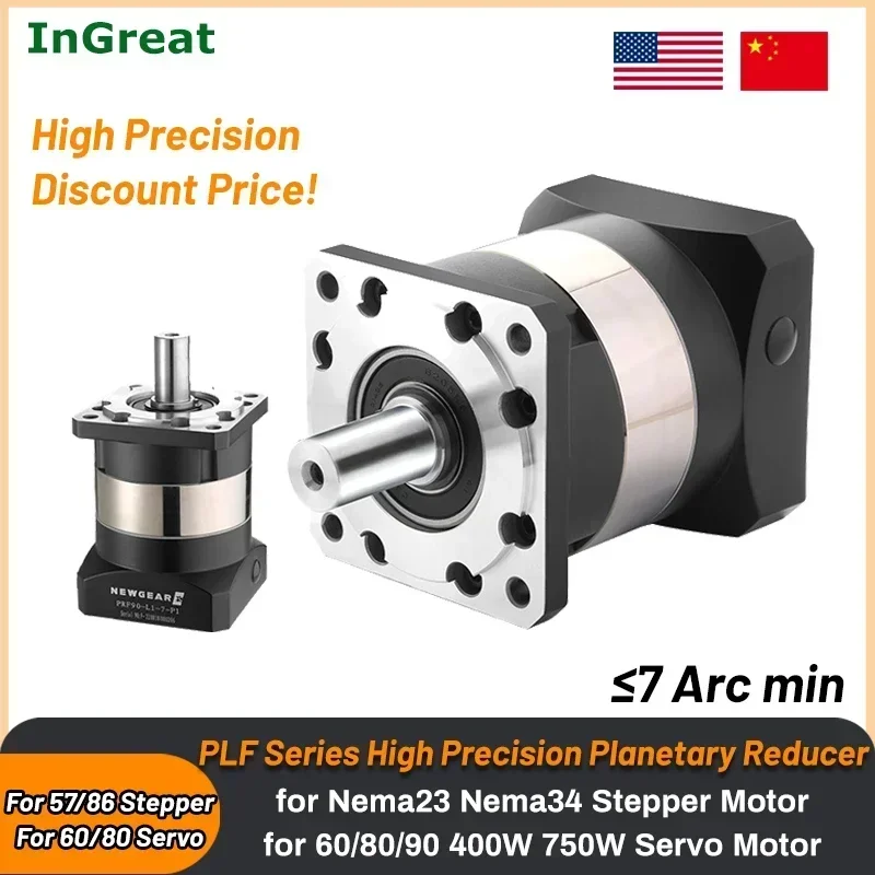 

YUNDUAN Planetary Gearbox Step-down Gearbox Motor Reducer Less 7 Arcmin for Nema23 Nema34 Stepper Motor 60/80/90 400W 750W Servo