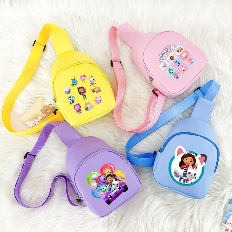 

Gabby Dollhouse Canvas Bags Girl Chest Bags Cartoon Anime Printed Shoulder Bag for Women Kawaii Crossbody Bag Mother Gift Bags