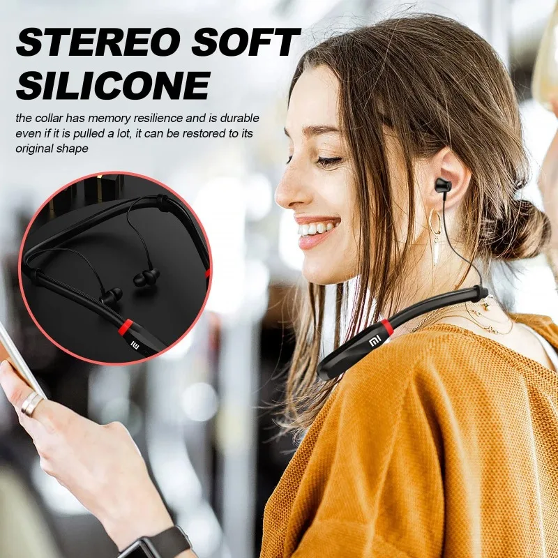 200 słuchawki Bluetooth 5.1 słuchawki douszne Xiaomi I35 sportowe słuchawki douszne z wbudowanym mikrofonem na szyję słuchawki Stereo zestaw słuchawkowy