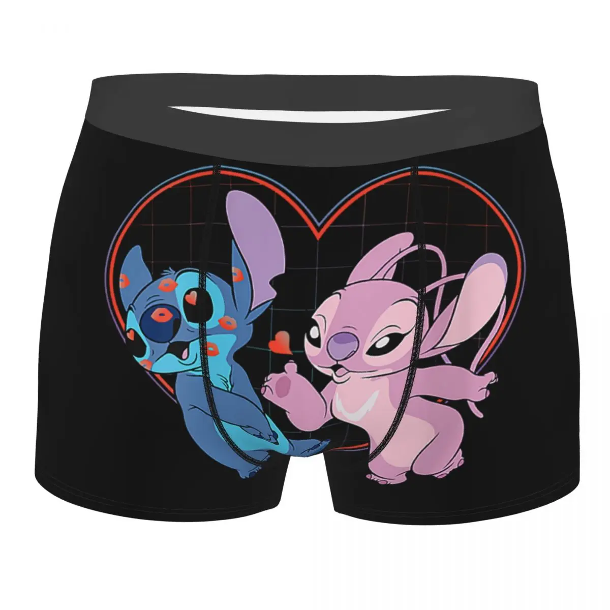 Custom Stitch Lilo Angel Heart Kisses Boxers Shorts Men's Briefs Underwear Fashion Underpants