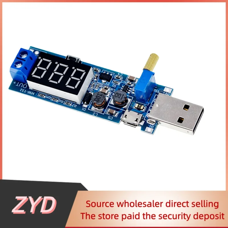 ZYD DC-DC 5V to 3.3V / 12V Adjustable Out DC 1.2V-24V Boost Buck Converter USB Step UP / Down Power Supply Module