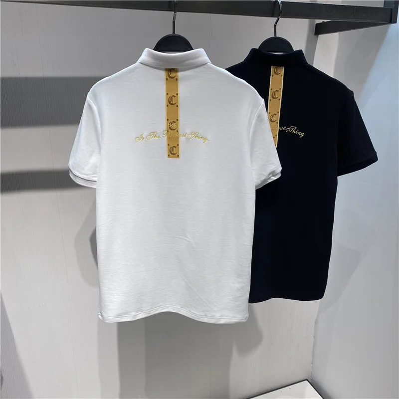 

Bird House SummerPOLOFashionable Men's Short Sleeve Polo Shirt with Back Embroidery, Trendy American Style Turn-down Collar