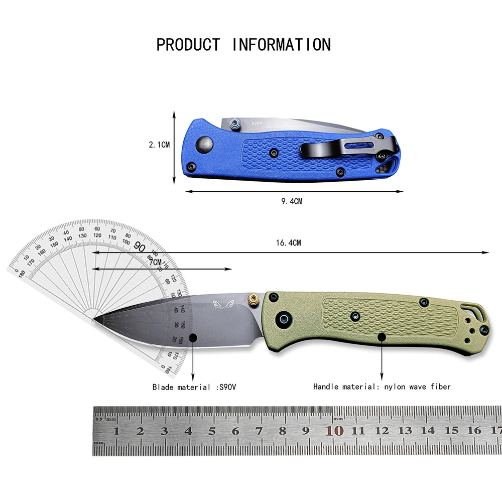 BM 533 Mini Tactical Pocket Folding Blade Knife Outdoor Camping Rescue Jackknife Multitools Nylon Fiber Handle Everyday Carry