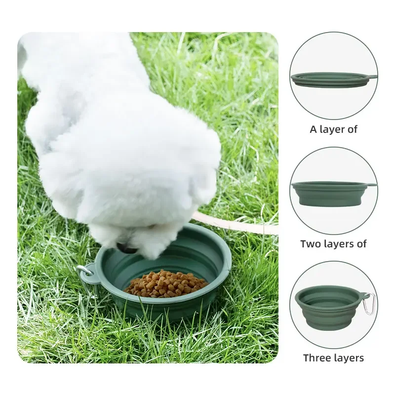 

Custom Foldable Silicone Dog Cat Bowls Perros Para Mascotas Food Water Bowl Collapsible Silicone Pet Dog Bowls