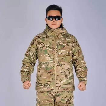 Thermal Reflective Camo Outdoor Tactical Jacket For Men Keep Warm Durable Waterproof Multi Pocket Camouflage Hooded Padded Coats 4