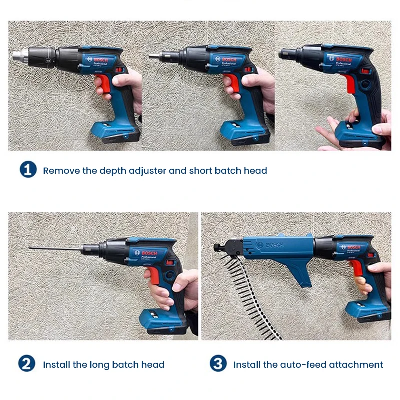 Imagem -06 - Chave de Fenda Pesada Bosch Gtb185-li Chave de Fenda sem Escova 18v Chave de Fenda de Ajuste de Profundidade Multiúso Pistola de Fenda de Fixação de Alimentação Automática