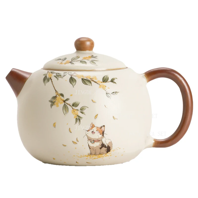 السيراميك رو فرن الأرز إبريق الشاي الأصفر المنزلية الصغيرة واحدة إبريق الشاي الراقية تكسير الكونغ فو طقم شاي الصينية بوير براد شاي #5