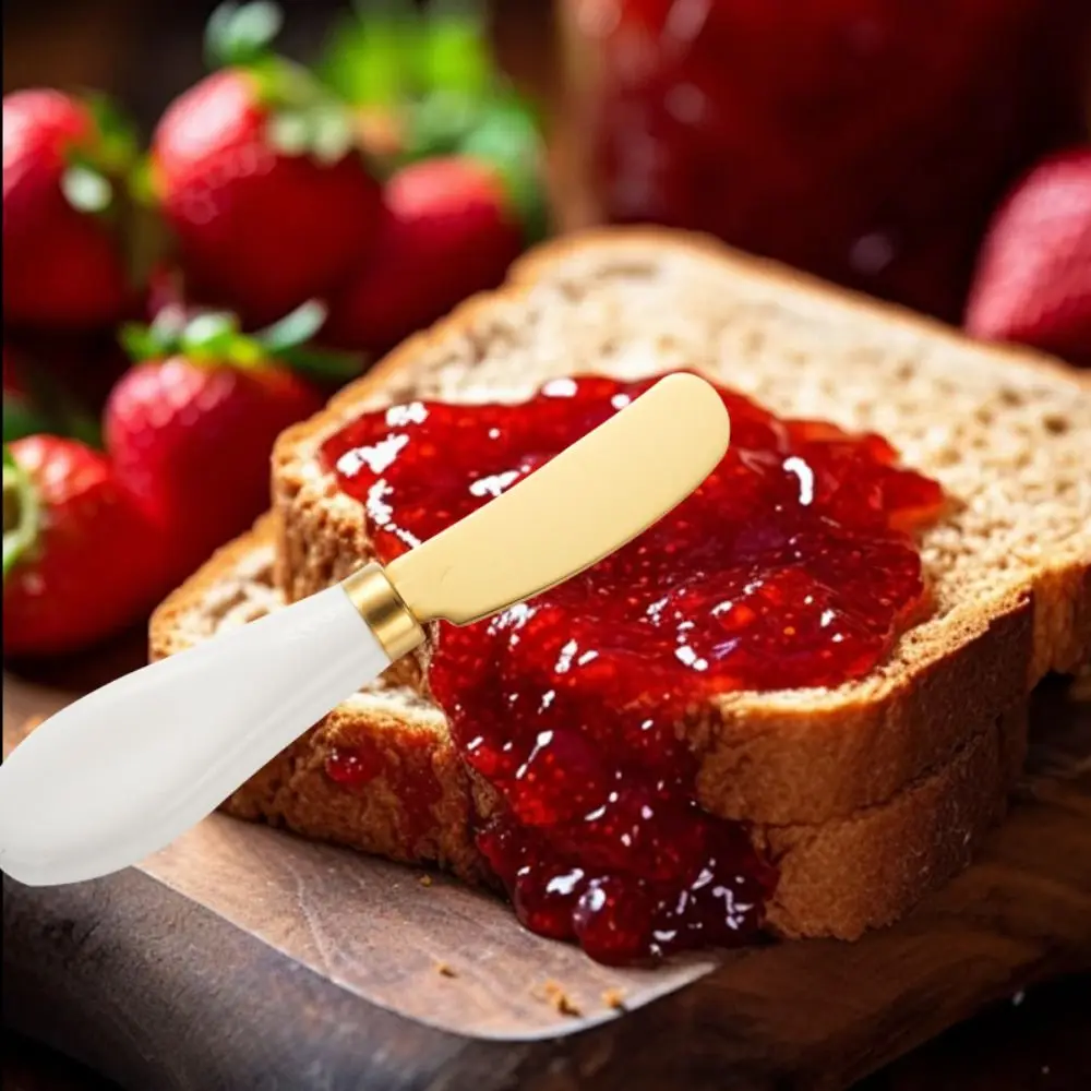 Portable Stainless Steel Cheese Knife Ceramic Handle Wipe Cream Butter Knife Bread Jam Kitchen Tools Canteen