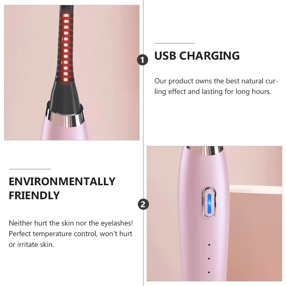 

Eyelash Curler Rechargeable Heated ABS Long Lasting Natural USB Eyelash Curling Clip Professional Makeup Beauty Tool