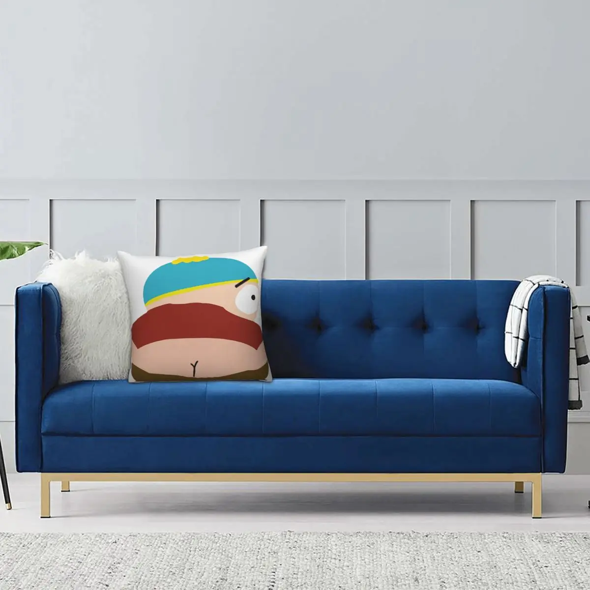 Eric Cartman Cartoon Kiss My Ass Pillow Case Cover Summer Living Room Cushions Cover Accessories For Home Decor Square Pillow