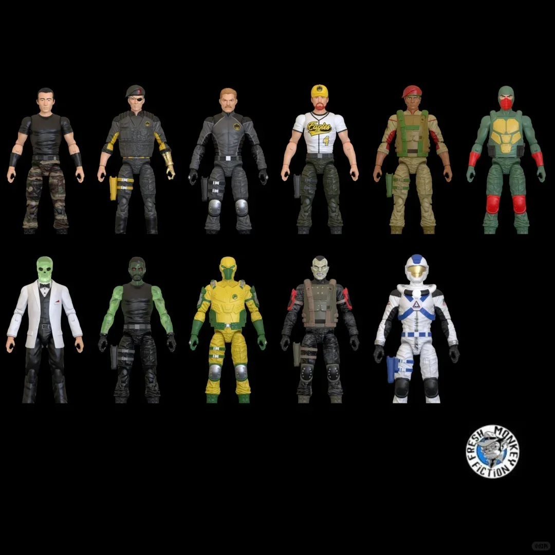 

Фигурки Fresh Monkey Fiction 1/18 Eagle Force Fall 2025 Wave (Space Ape/Ninja/Captain/Hunter) в наличии
