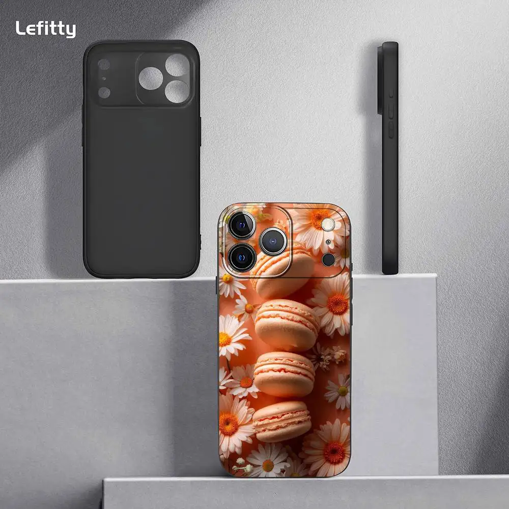 Macaron Ice Cream Cake Donut telefoonhoesje voor iPhone 17 16 15 14 13 Pro Max Plus Mini Frosted Soft Case Funda Schokbestendige hoesjes