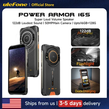 Ulefone Power Armor 16Sสมาร์ทโฟนกันน้ําNFC 16GB + 128GB 50MPกล้อง 9600MAh Android 13 โทรศัพท์ทั่วโลก
