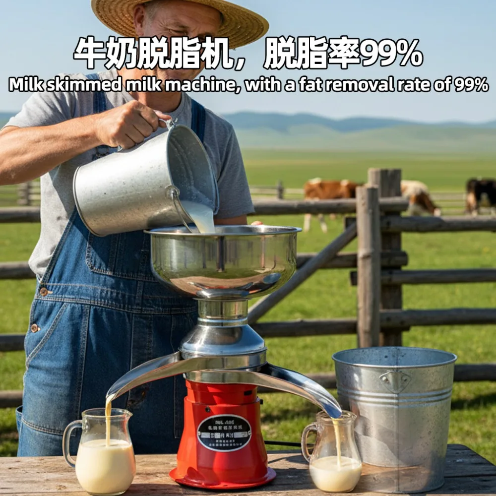 5L 304 Stainless Steel Centrifugal Separator Large Capacity Commercial Electric Milk Skimmer