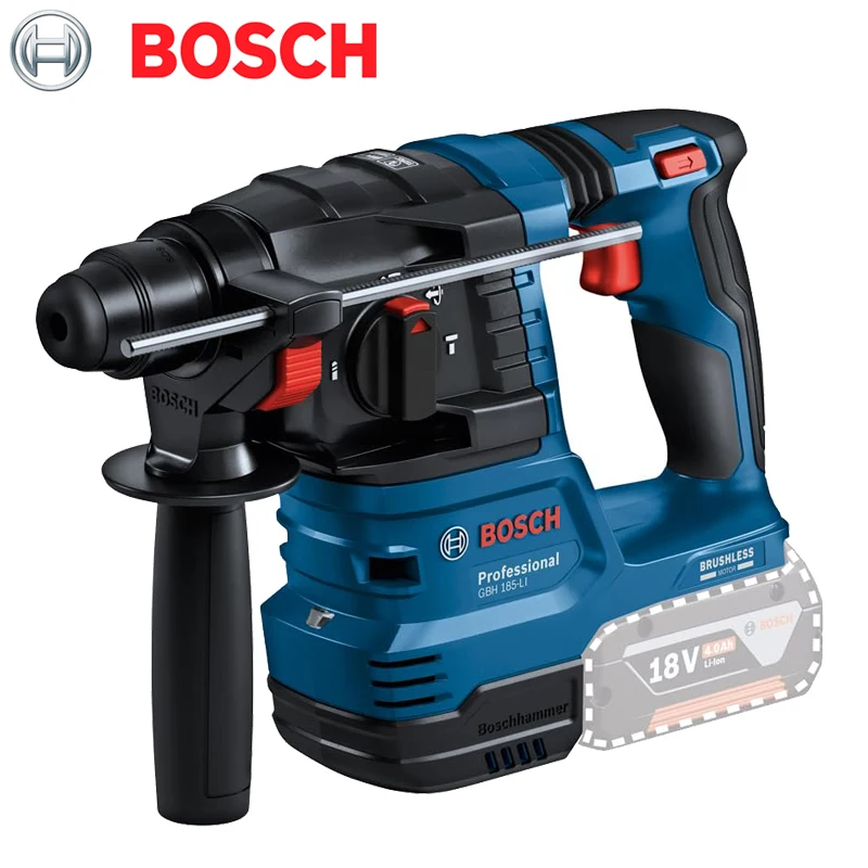 BOSCH GBH 185-LI Cordless Rotary Hammer SDS Plus 18V Brushless Decoration Chiseling Walls Opening Holes Power Tool Body Only