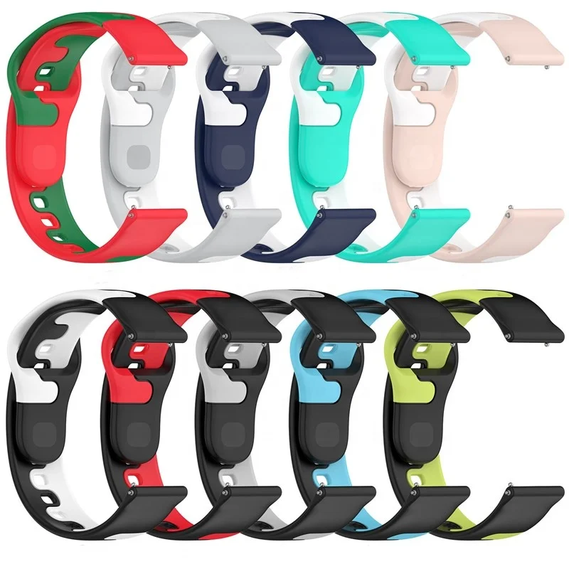 

Quick Release Silicone Sport Dual Colors Smartwatch Strap For Samsung Galaxy Watch 6 Watch Bands