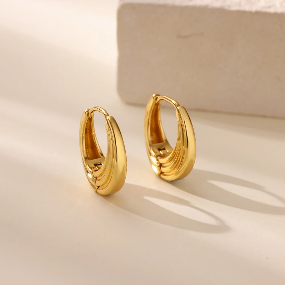 

Minimalist Vintage Hoop Earrings For Women Stainless Steel Gold Color Geometric Earring Wedding Party Best Friend Jewelry Gift