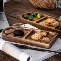 Japanese wooden tray vintage acacia wood dinner dessert plate nut and fruit cake plate snack western steak kitchen tray