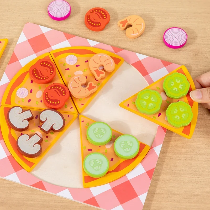 Kinderset Snijden Simulatie Houten Pizza Dinette Kind Fantasiespel Voedsel Koken Keuken Grappig Speelgoed