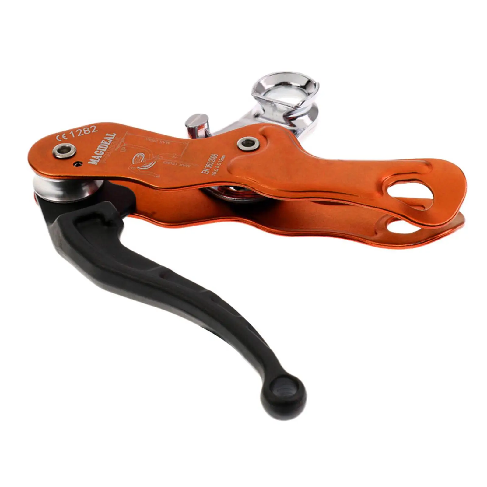 Mountaineering Equipment Self Braking Double Stop Descender Aluminum Alloy for Rope Work and Caving