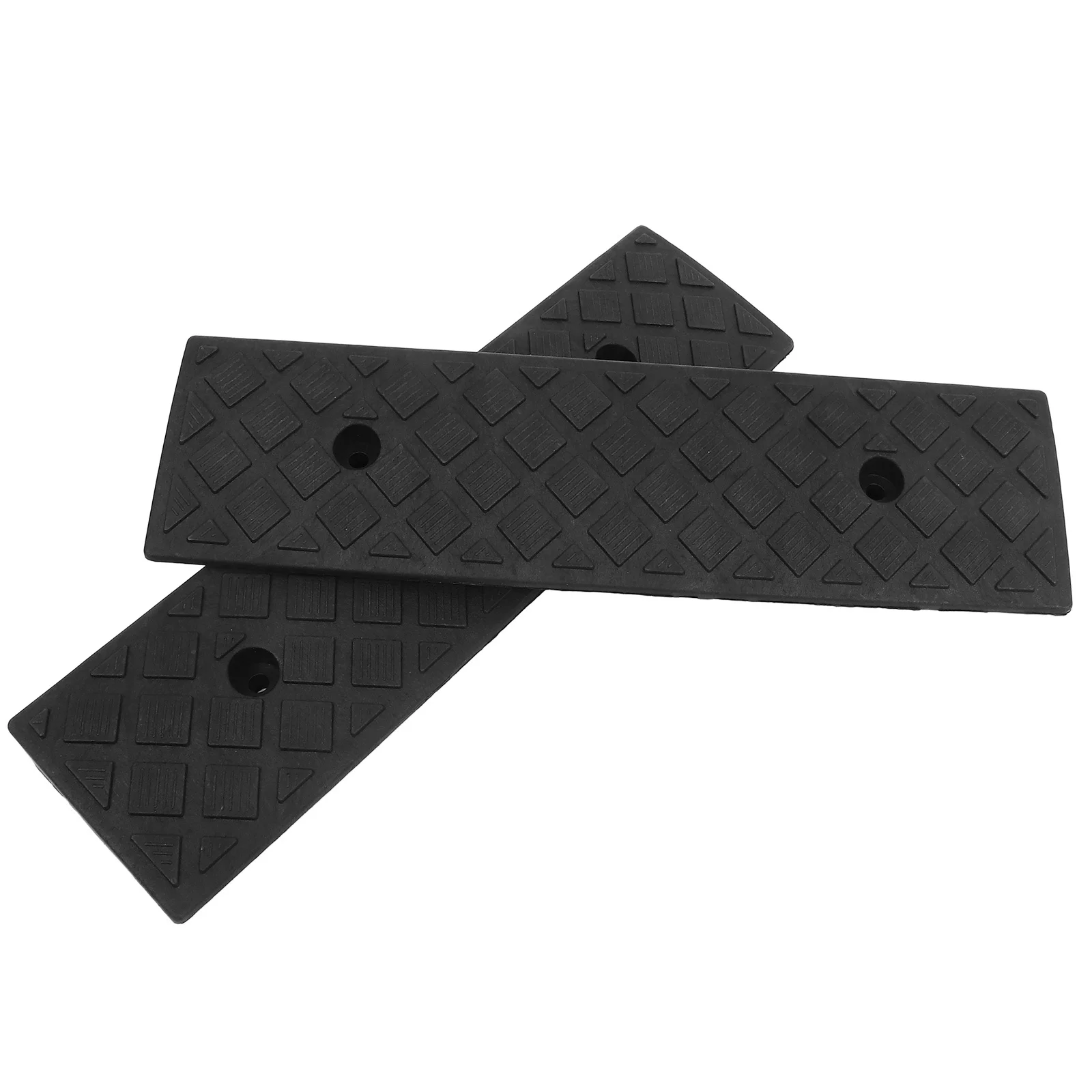2Pcs Door Curb Ramps Heavy Duty Plastic Car Wheel Ramps for Driveway Entry Vehicle Loading Wheelchair Access