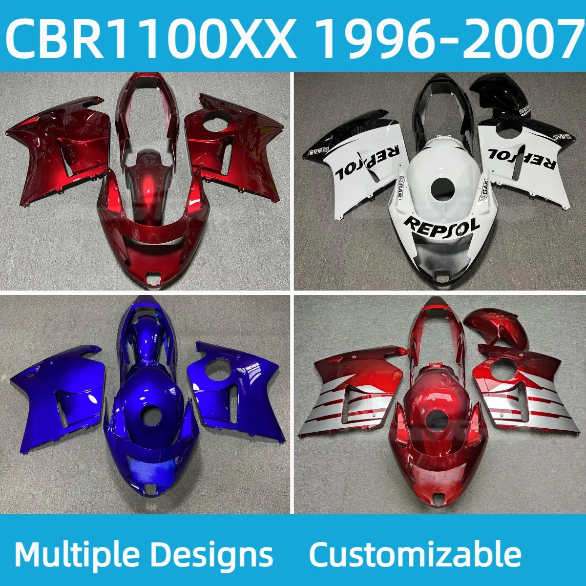 

Motorcycle Accessories Fairings for CBR1100XX 1996-2003 2004 2005 2006 2007 Sportbike Prime ABS Fairing Injection Bodywork Kit