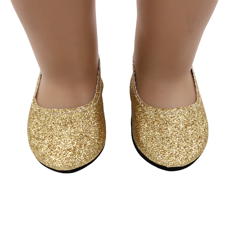 7 cm nieuwe mode baby pailletten pop schoenen handleiding canvas schoenen voor 43 cm poppen baby pasgeboren en 18 inch Amerikaanse poppen meisje cadeau